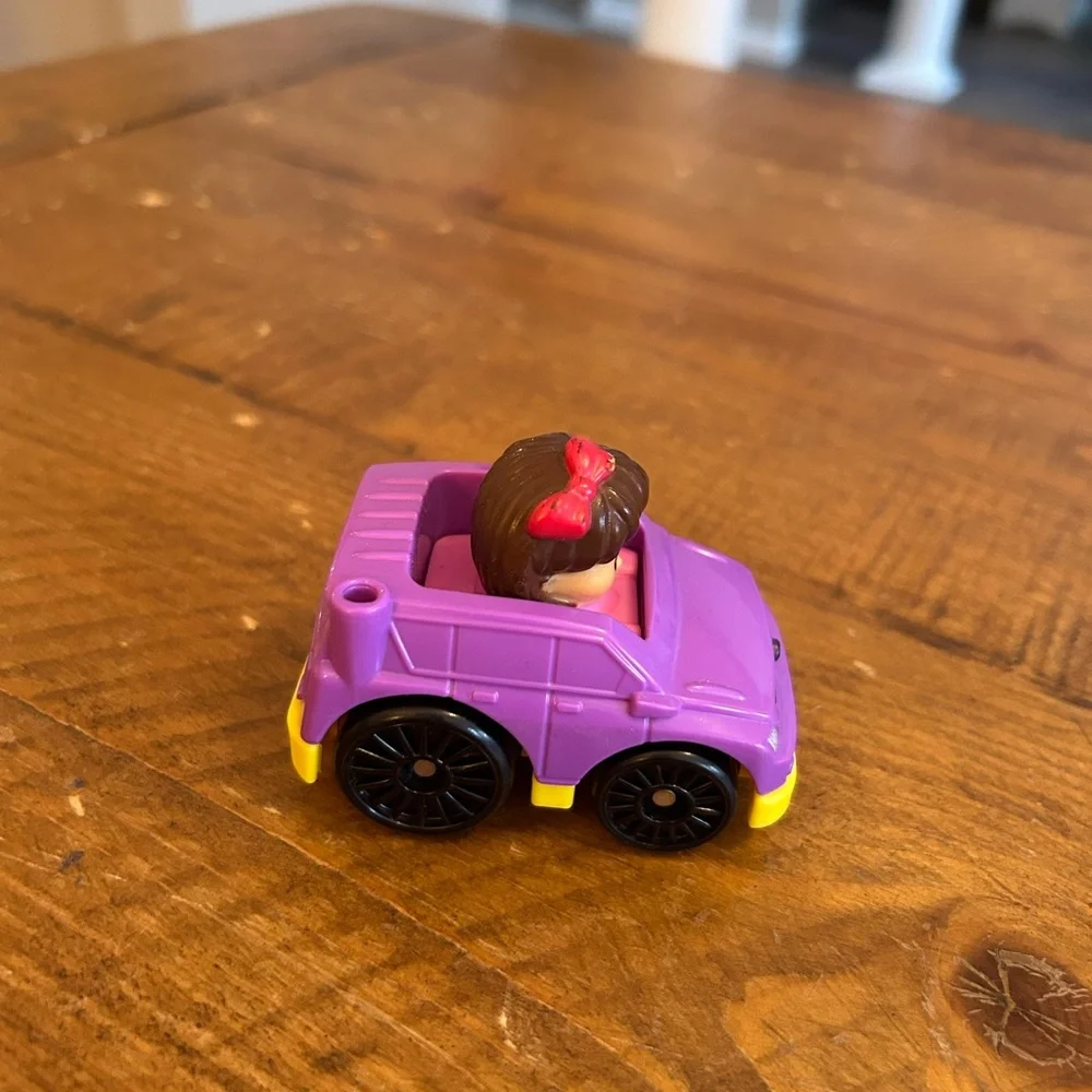 Fisher Price Little People Mia purple car wheelie as is